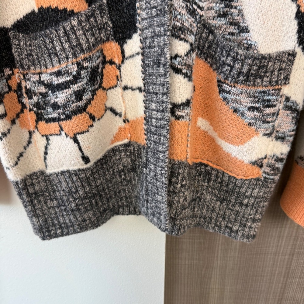 Free People August Cardigan in Peach Petals Combo Sweater Size XS - Picture 8 of 13